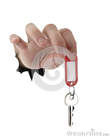 Giving house keys Stock Photo