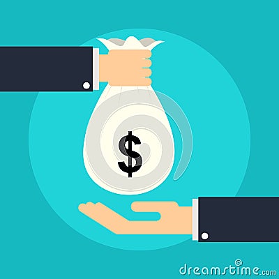 Giving Money Vector Illustration