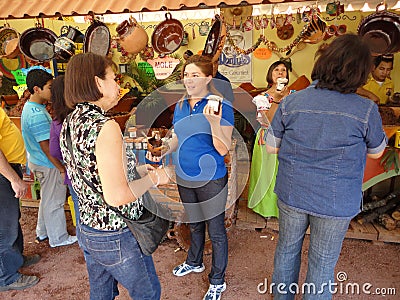 Giving Out Free Mole Samples Editorial Stock Photo