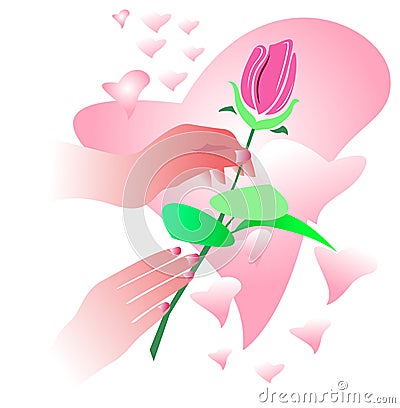 Giving rose Vector Illustration