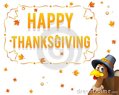 Giving thanks for blessing of harvest holiday celebration turkey in pilgrim hat happy thanksgiving day 3d cartoon design Vector Illustration