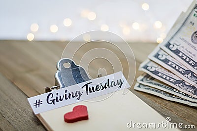 Giving Tuesday donate charity concept with text on wooden board Stock Photo