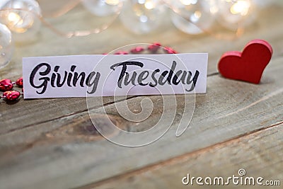 Giving Tuesday donate charity concept with text on wooden board Stock Photo