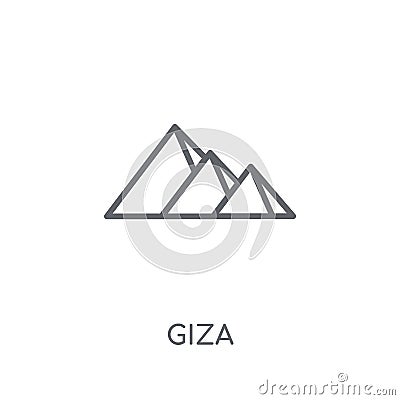 Giza linear icon. Modern outline Giza logo concept on white back Vector Illustration