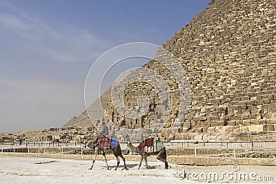 Pyramids of giza. Great pyramids of Egypt. The seventh wonder of the world. Ancient megaliths Editorial Stock Photo