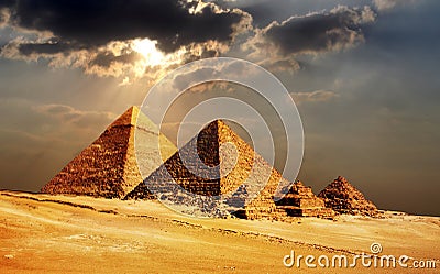 Giza pyramids, cairo, egypt Stock Photo