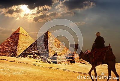 Giza pyramids, cairo, egypt Stock Photo