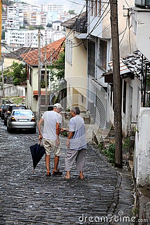 Gjirokaster, Albania, Wednesday 13 September 2023 Old stone city exploration people and beautiful ancient architectures styles Editorial Stock Photo