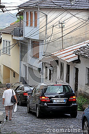 Gjirokaster, Albania, Wednesday 13 September 2023 Old stone city exploration people and beautiful ancient architectures styles Editorial Stock Photo