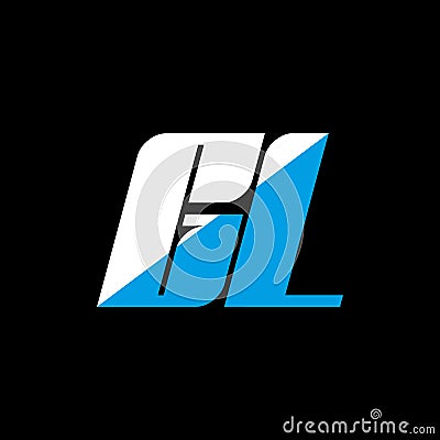 GL letter logo design on black background. GL creative initials letter logo concept. gl icon design. GL white and blue letter icon Vector Illustration