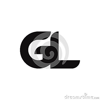 GL Letter Logo Design With Simple style Vector Illustration