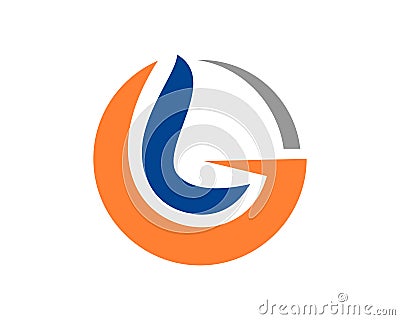 GL LG circle logo 1 template Vector Illustration