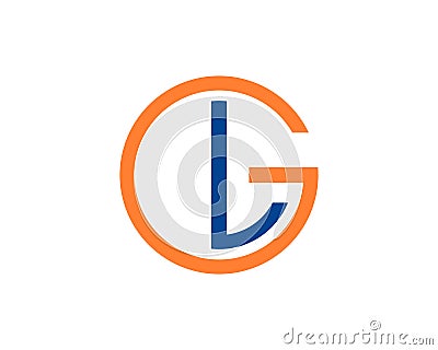 GL LG circle logo 2 template Vector Illustration