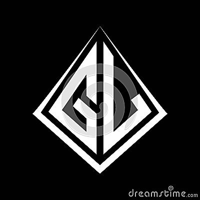 GL logo letters monogram with prisma shape design template Vector Illustration
