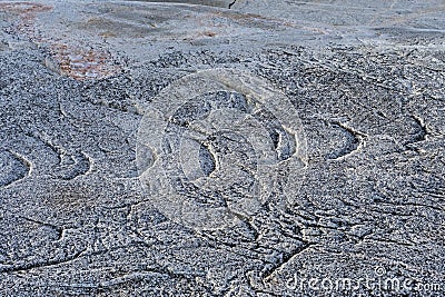 Glacial Chatter Marks on Barren Rock Stock Photo