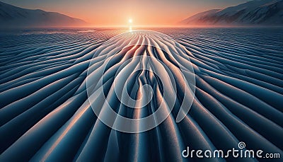 Glacial Grid An orderly array of parallel ice ridges that span a Stock Photo