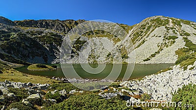 Glacial lake panorama Stock Photo