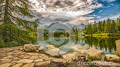 Glacial mountain lake Stock Photo