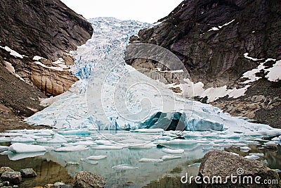 Glacier Briksdalsbreen in Norway Stock Photo