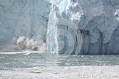 Glacier Calving Boom Stock Photo