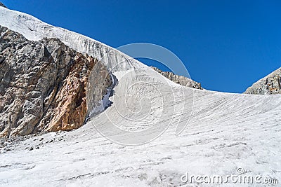 Glacier at Chola pass Stock Photo