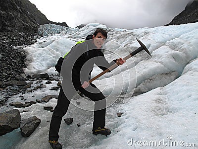Glacier hike Stock Photo