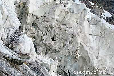 Glacier ice blocks falling Stock Photo