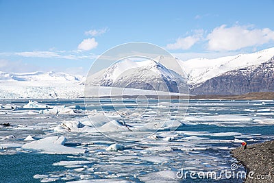Glacier ice lagoon in Jokullsarlon Stock Photo