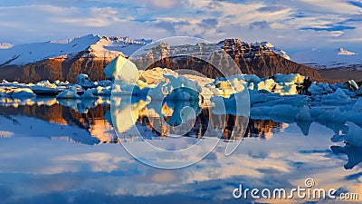 Glacier Lagoon in east Iceland, nature Stock Photo