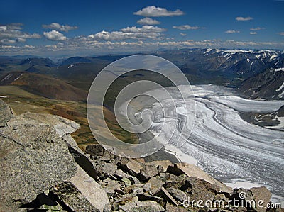 Glacier in Mongolia in the Altai Tavan Bogd National Park Stock Photo