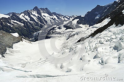 Glacier Mont Blanc alps france Stock Photo