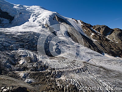 Glacier At Saas Fee Stock Photo