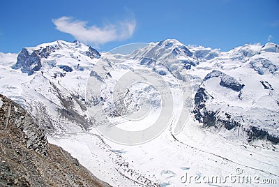 The Glacier & Snow Mountains Stock Photo