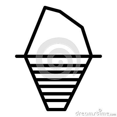 Glacier tip icon outline vector. Iceberg water Vector Illustration