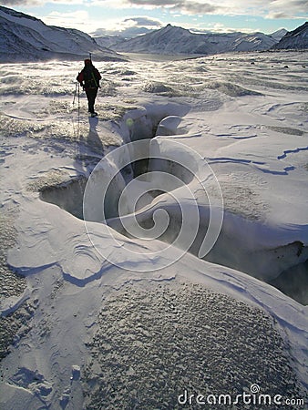 Glacier trekking Stock Photo