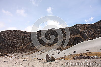 Glacier Volcano Nevado del Ruiz, in Los Nevados National Natural Park Stock Photo