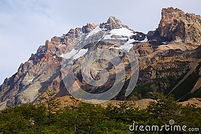 Glaciers and mountains Fitz Roy, Cerro Torre Stock Photo