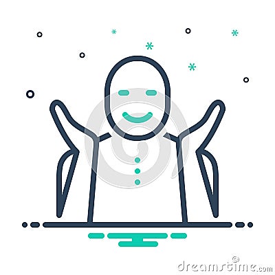 Mix icon for Glad, cheery and happy Stock Photo