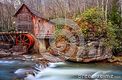 Glade Creek Grist Mill, Babcock State Park, West Virginia Stock Photo