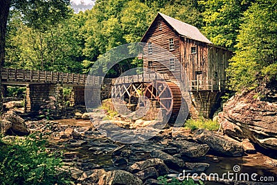 Glade Creek Grist Mill Stock Photo