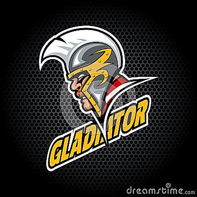 Gladiator Head from side. Can be used for club or team logo. Vector Illustration