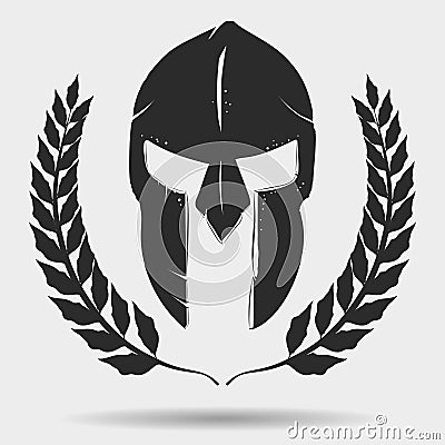 Gladiator helmet with laurel wreath Vector Illustration