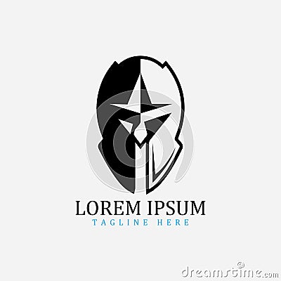 Gladiator mask , Spartan helmet logo template vector icon design Vector Illustration