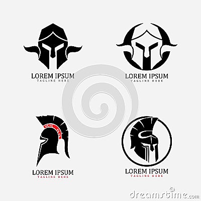 Gladiator mask , Spartan helmet logo template vector icon design Vector Illustration