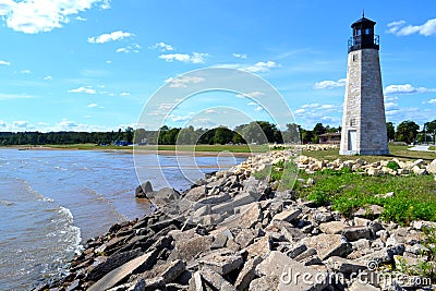 Gladstone Michigan Lighthouse on Green Bay Shores Stock Photo