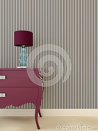 Glamor dresser with lamp Stock Photo