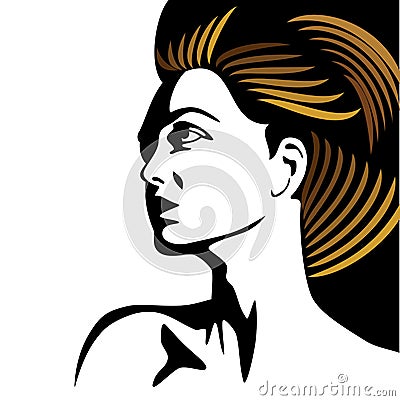 Glamor girl with golden hair Vector Illustration
