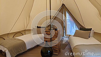 Glamorous camping bedroom Stock Photo