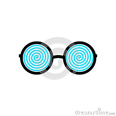 Glamorous eyeglasses with hypnotic spiral patterns instead of glasses Stock Photo