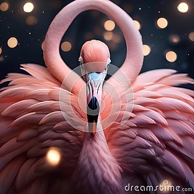 A glamorous flamingo in a sparkling evening gown, dancing under the stars5 Stock Photo